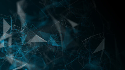 Poster - abstract plexus geometry background. digital technology network connection concept. 3d rendered illu