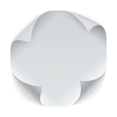 Poster - White paper sheet mock-up with curled corners and realistic shadow on white background