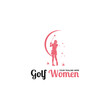 Women's golf sports logo design - vector illustration, women's golf sports emblem design. Suitable for your design need, logo, illustration, animation, etc.