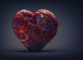 Aufkleber - heart on black background