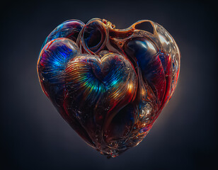 Aufkleber - beautiful abstract heart of gold