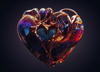 Aufkleber - heart shaped glass