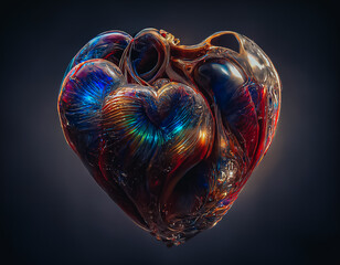 Aufkleber - heart shaped glass