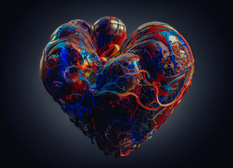 Aufkleber - glowing heart in the dark