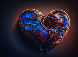 Aufkleber - golden heart in the night