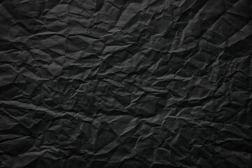 Wall Mural - crumpled paper texture, black cardboard sheet, gloomy background
