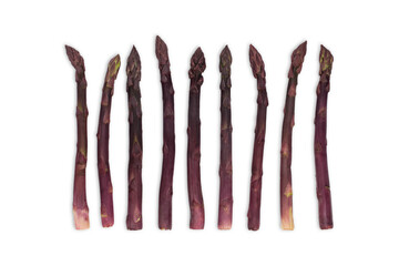 Wall Mural - Purple asparagus isolated on white background