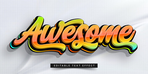 Trendy Typography Text Effect Design. Editable Graphic Style