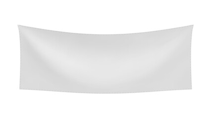 Wall Mural - white textile banners with folds. blank hanging fabric template set. vector illustration