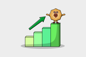 Wall Mural - Cookies cute businessman mascot character with a deflation chart cartoon style design