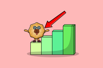 Wall Mural - Cookies cute businessman mascot character with a inflation chart cartoon style design