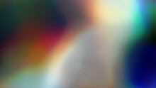 Light Leaks And Lens Flare Gradient Blur Background Texture. Abstract 8k 16:9 Holographic Multicolor Rainbow Prism Haze Photo Overlay For A Trendy Nostalgic Atmospheric Vintage De-focused Glow Effect.