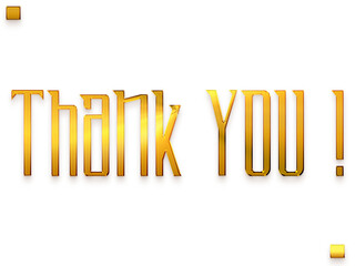 Wall Mural - Thank You ! Transparent PNG Gold Bold Calligraphy Text 