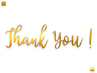 Wall Mural - Thank You ! Transparent PNG Gold Cursive Typography Grunge Text 