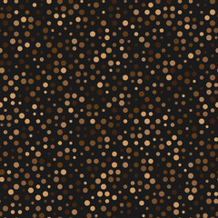 Canvas Print - abstract seamless pattern with brown colored chaotic circles on dark
