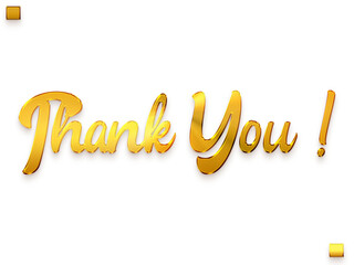 Wall Mural - Thank You ! Transparent PNG Gold Bold Calligraphy Text 