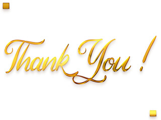 Wall Mural - Thank You ! Transparent PNG Gold Typography Cursive  Text 