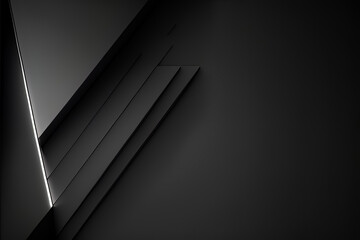 Wall Mural - Minimal geometric dark wallpaper. 3d render of black simple shapes. Abstreact modern background. Geometric design. Luxury concept. Simple texture Elegant illustration for web design banner or backdrop
