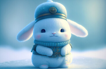 toy rabbit in the snow,easter bunny rabbit,toy rabbit