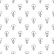 © Nikolai Titov - Seamless pattern with hand drawn small black light bulbs on a white background.