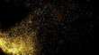© Ake - gold dust blown away by the wind and scattered. 3d illustration of gold particle