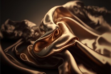 Wall Mural - a close up of a chocolate covered dessert with a black background and a gold swirl on the top of it. Generative AI