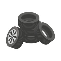 Sticker - Isometric Tire Pile Composition