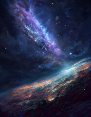 creation of the universe - galactic core; created with generative ai technology