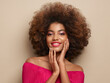 © Oleg Gekman - Beauty portrait of African American girl with afro hair. Beautiful black woman. Cosmetics, makeup and fashion