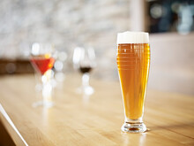 Still Life Of Glass Of Beer At Wine Bar, Toronto, Ontario, Canada