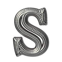 Symbol made of silver spheres. letter s