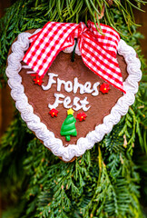 Sticker - typical bavarian ginger bread heart