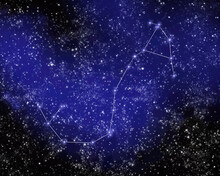 Outline Of Constellation Of Scorpio In Night Sky