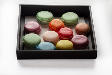 Wall Mural - colorful macaroons in a box