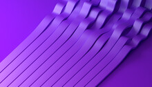 Abstract 3d Render, Background Design With Purple Wavy Lines