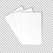 Blank poker playing cards mockup. Vector template business cards on transparent background