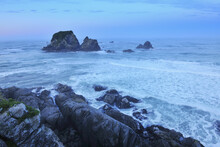 Coastline At Dawn, Cape Foulwind, Westport, South Island, West Coast-Tasman, New Zealand