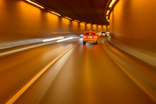Cars Driving In Tunnel At Night, Germany