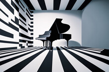 Piano Design, Background, Graphic. Generative AI