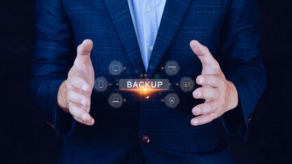 Internet data storage backup, technology business concept, Cloud technology, Data storage, Networking and internet service concept.