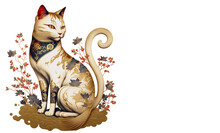 Tet Vietnamese Lunar New Year, 2023 Year Of The Cat Zodiac Card Generative Ai	