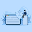 concept General data protection regulations, Control and security of personal information, browser cookie consent, GDPR disclose data collection Flat vector modern illustration