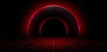 Radial Red Light Through The Tunnel Glowing In The Darkness For Print Designs Templates, Advertising Materials, Email Newsletters, Header Webs, E Commerce Signs Retail Shopping, Advertisement Business
