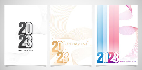 Wall Mural - illustration of 2023 lettering number for covering calendar, social media header, greeting cards, screen printing, catalogue booklet, magazine book pages, Stationery and layout design, Presentations