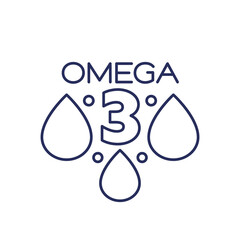 Poster - omega 3 icon with oil drops, line vector