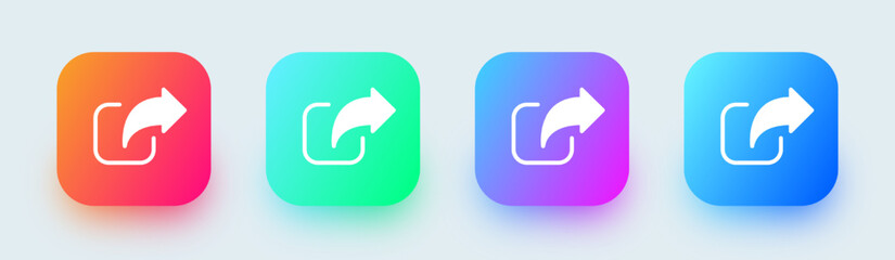 Sticker - Share solid icon in square gradient colors. Link signs vector illustration.