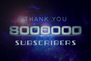 8000000 subscribers celebration greeting banner with Star Wars Design