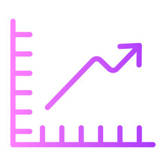 Wall Mural - line graph gradient icon