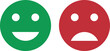 Green happy and red sad face vector