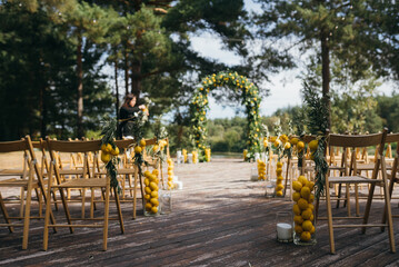 Wall Mural - Wedding Setup. Preparation for the wedding ceremony